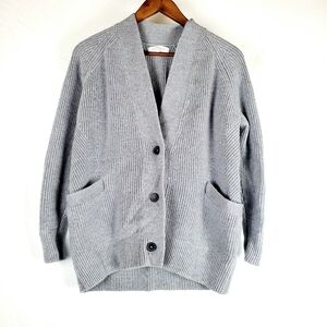 Everlane The Chunky Wool Cardigan In Gray